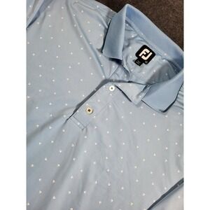 FootJoy Golf Polo Men's XL FJ Performance Blue All Over Print